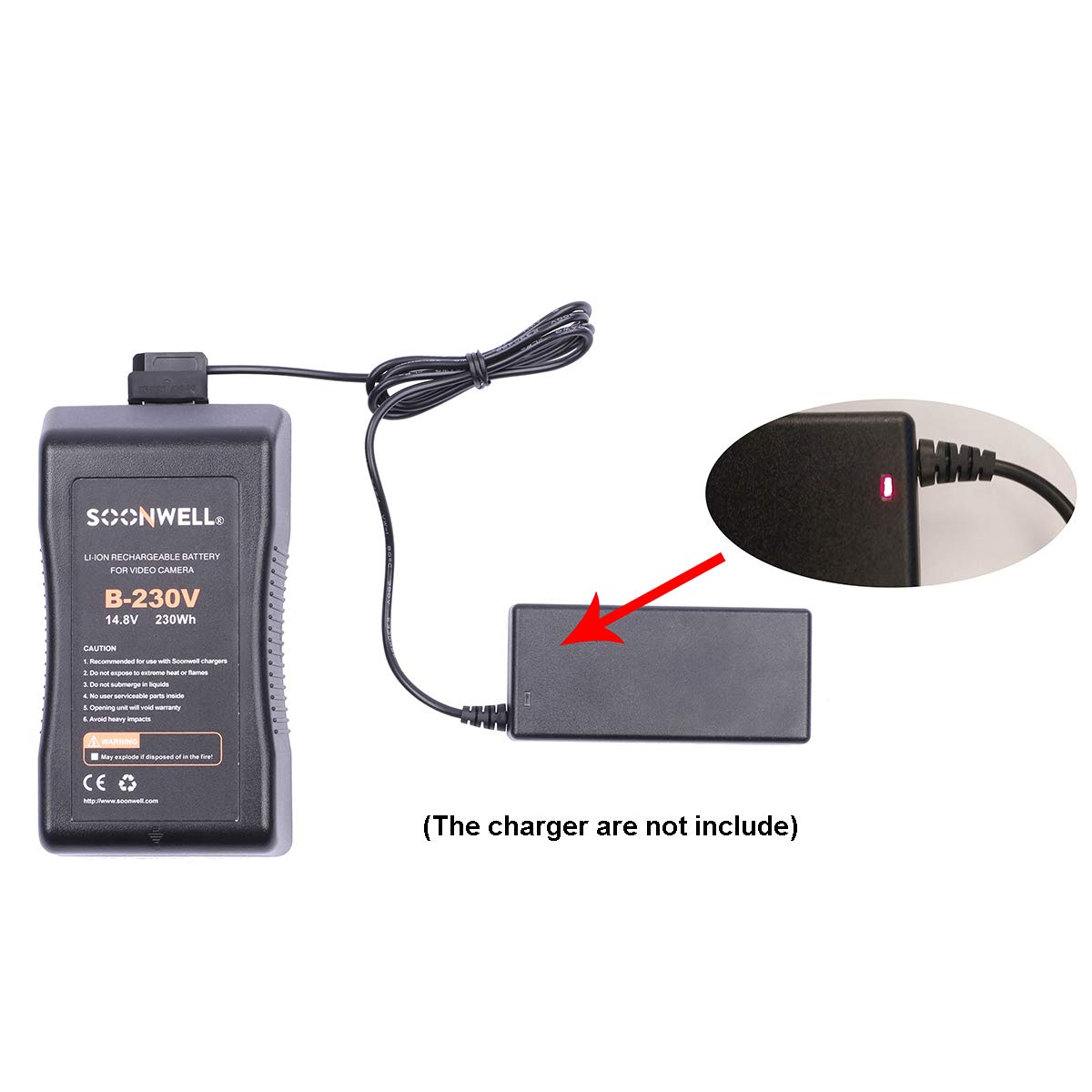 SOONWELL 230Wh 14.8V V Lock Li-ion Camera Battery Rechargeable V  