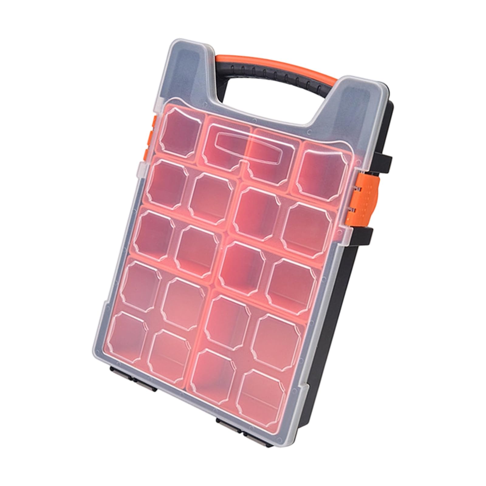 Yjcnelcr Sturdy Interlocked Parts Case With Adjustable Grids Workshop Parts Organizers For Professional Technicians And Hobbyists Transparent Storage Container