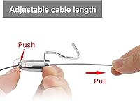 klisdophe Picture Rail Hanging System: 66 lb Capacity, Adjustable Wire Hooks, 3ft Steel Cables, 14-Pack Silver Kit for Damage-Free Frame Display