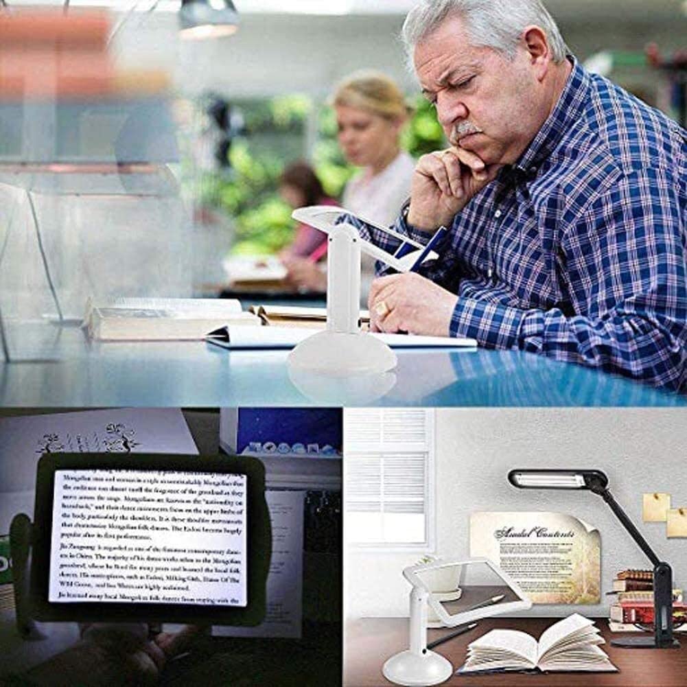 3-krotna lupa, duża lupa LED z podświetleniem białym światłem, do czytania książek, gazet, naprawy zegarków
