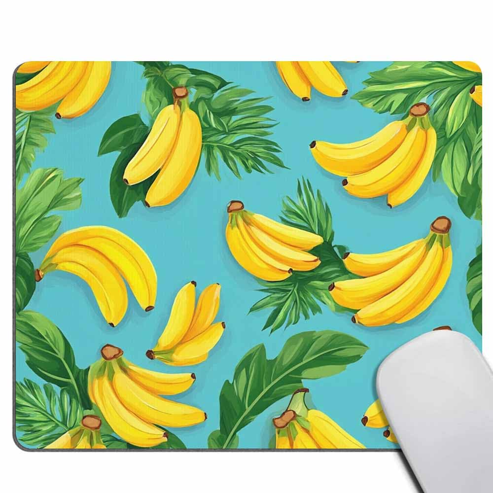 Smooffly Tropical Palm Leaves and Bananas Mouse pad Non-Slip Rubber Gaming Mouse Pad Rectangle Mouse Pads for Computers Laptop