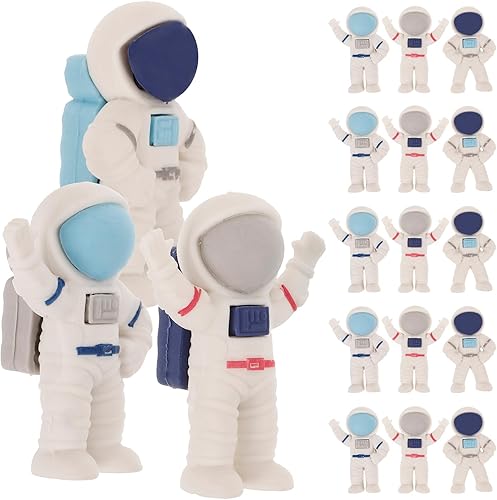 ibasenice Spaceman - 24 borradores espaciales, bonitos borradores 3D con forma de astronauta de dibujos animados, borradores de escritura para