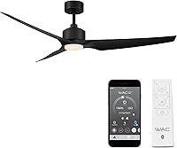 Vista 13 de WAC Smart Fans Stella - Ventilador de techo de 3 aspas para interiores y exteriores, 60 pulgadas, color blanco mate con kit de luz LED de 3000 K