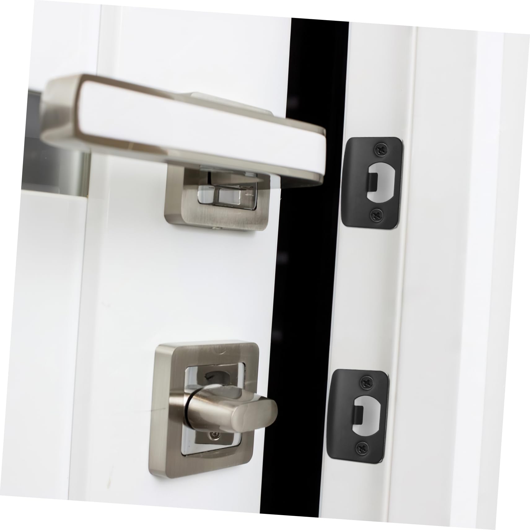 NUOBESTY 4 Ensembles Plaque De Gâche Pour Serrure À Mortaise Lot De Plaques De Renforcement Pour Porte Entrée Avec Métallique Améliorée 4 Pièces * 4