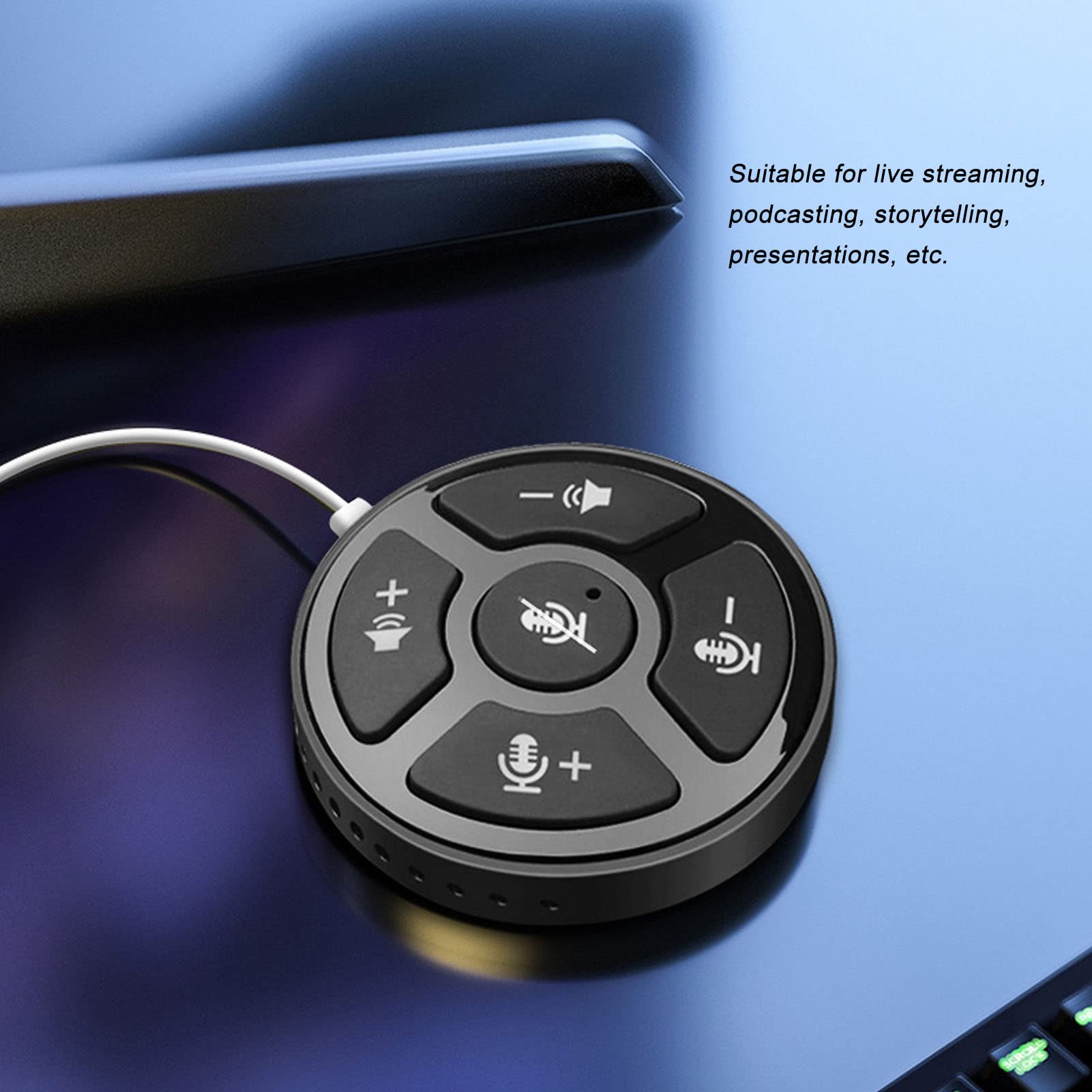 YedaHcy Desktop Conference Microphone USB 2.0 Omnidirectional Mic with Silenced LED Indicator Driver Plug and Play for Game Chat Web Conferencing Distance Learning