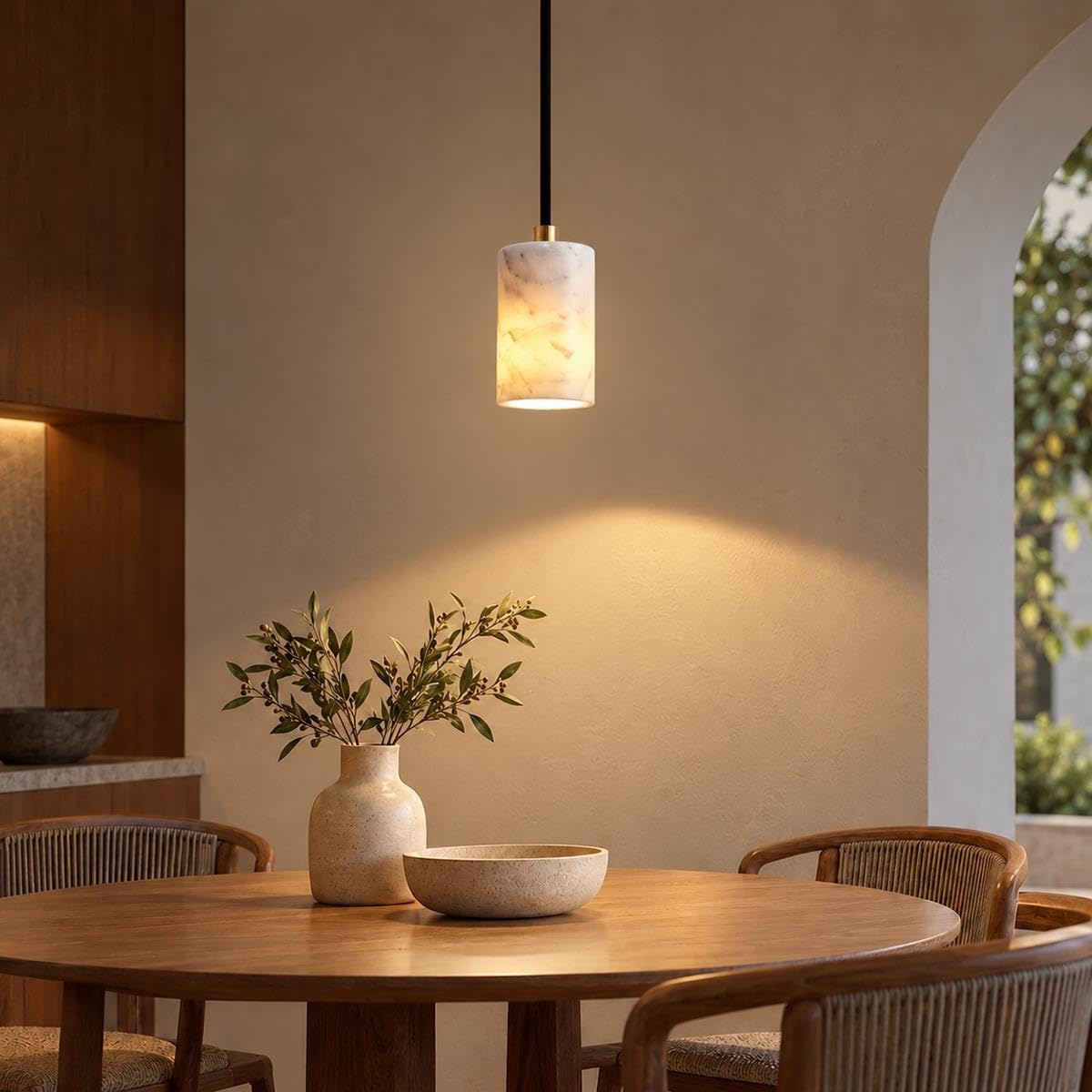 Lampa wisząca z kamienia naturalnego, lampa wisząca z alabastru
