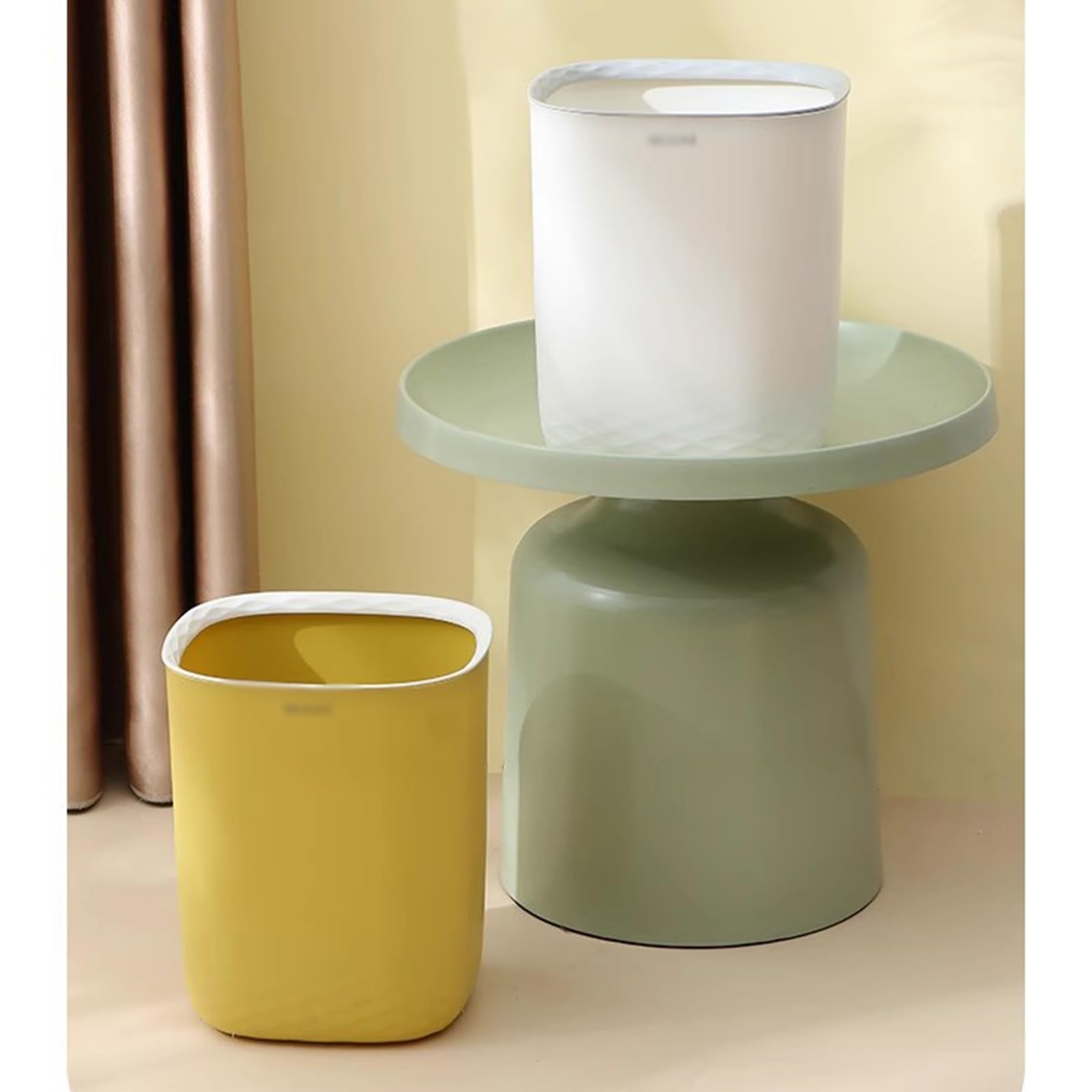 Mülleimer Küche Mülleimer Große Kapazität Kunststoff Wohnzimmer Schlafzimmer Papierkorb Mülleimer, 10L/15L Papierkorb(C,15L)