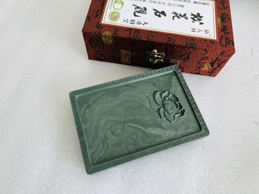 松花石硯 書道具 文房具工芸品美術品 Amazon.co.jp: 松花石蓮華硯 書道具 文房具工芸品美術品 置物