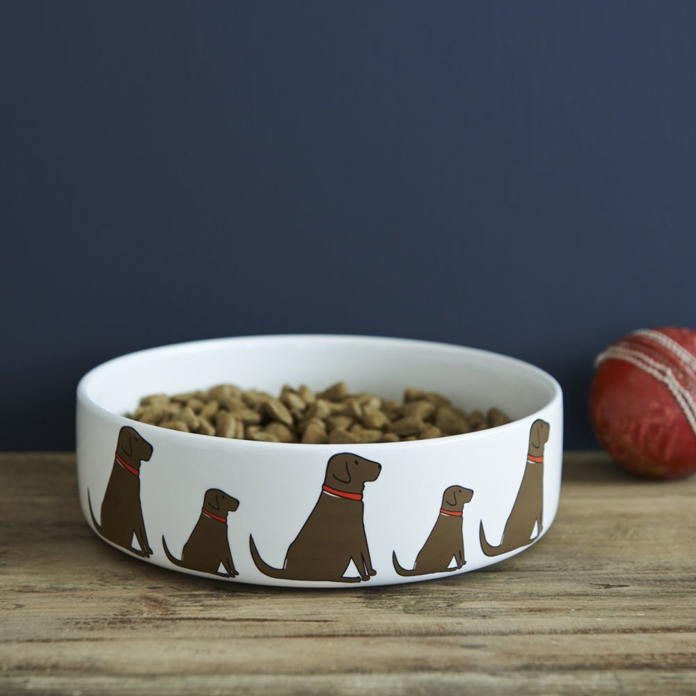 Sweet William White Chocolate Labrador Dog Bowl