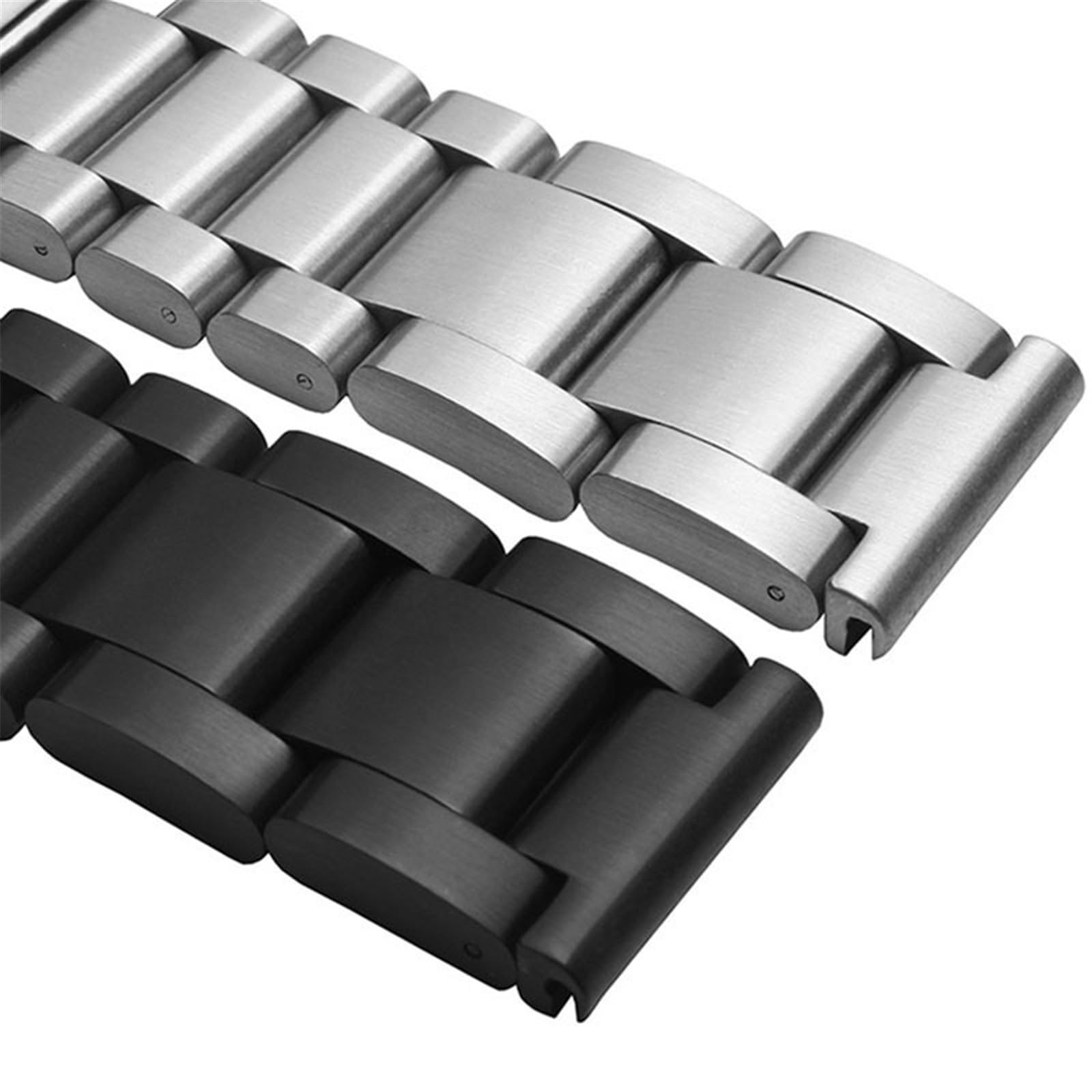 Cinturino In Acciaio Inossidabile, Chiusura Pieghevole A Doppio Pulsante | Di Sgancio Rapido, Universale Per Diametri Da 22 A 26 Mm, Include Gli Strumenti Di Smontaggio (Black 22mm)
