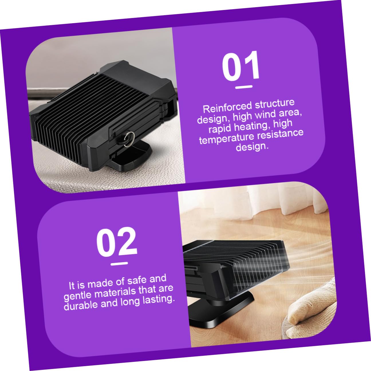 Mikinona Calentador Coche Portátil Calefactor Automático para Parabrisas Desempañador de Coche para Uso Invernal Calefactor USB para Vehículos Secador Multiusos para Conductor