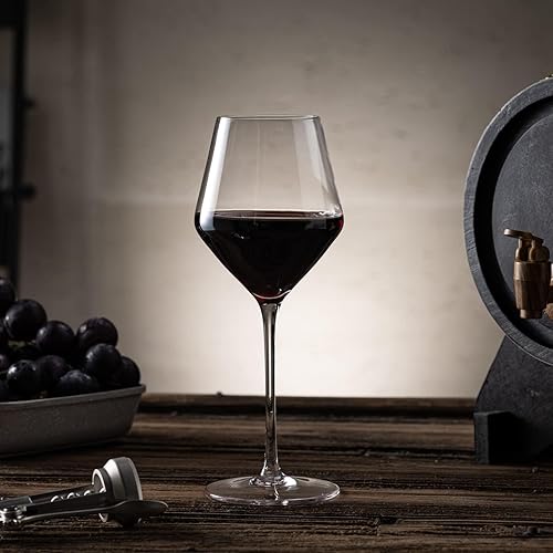 Miniatura 6 de KING CRYSTAL Copas de vino blanco o tinto de estilo italiano, para cata de vino, boda, aniversario o Navidad, vidrio transparente de alta calidad,