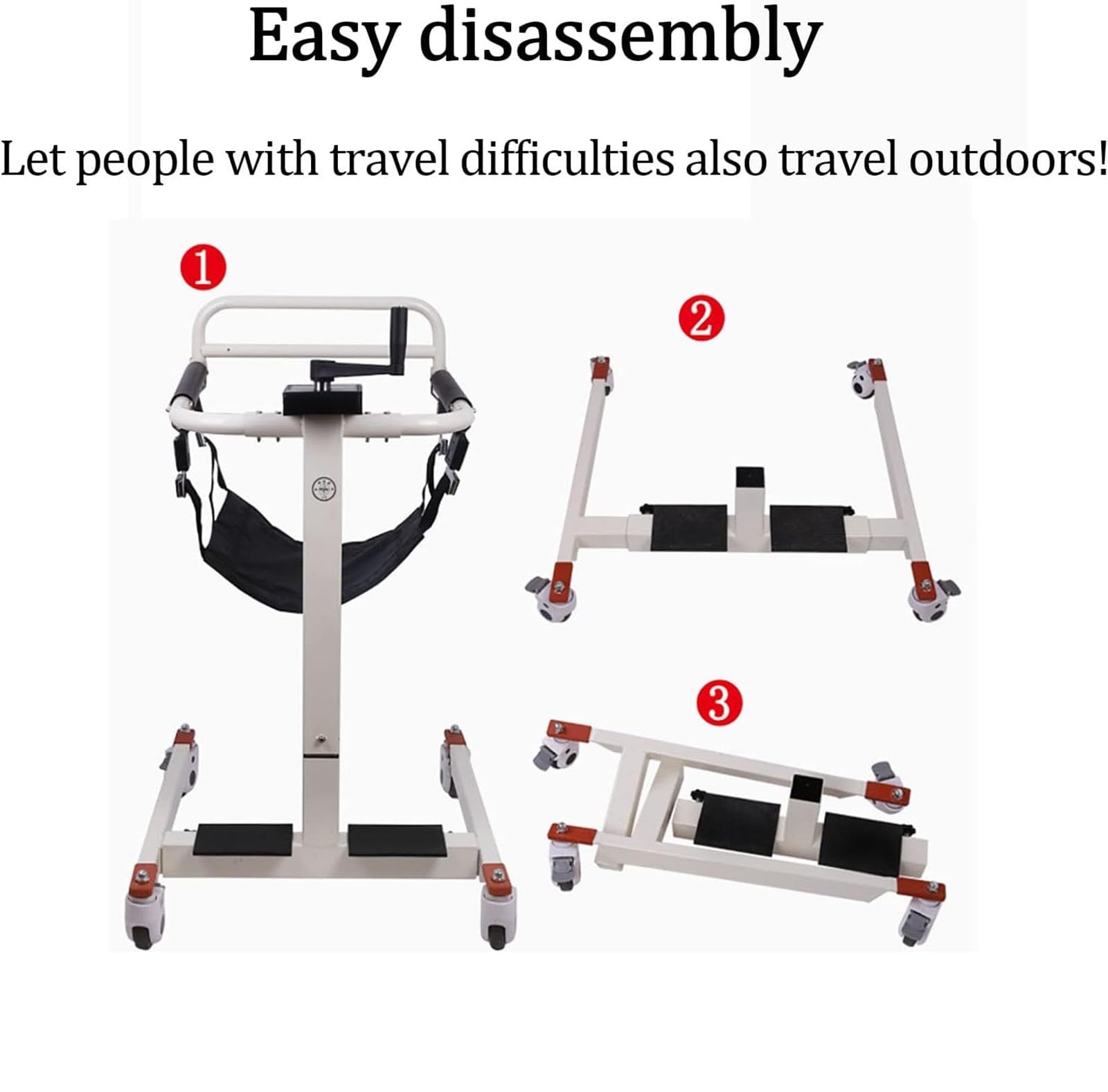 Silla de transferencia de elevación para pacientes, Elevador para Silla De Ruedas Grúa para Elevación Y Traslado De Pacientes Reposapiés Abatibles Ajustables en Altura para Ancianos Discapacitados