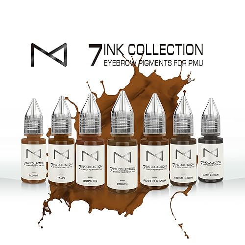 Miniatura 5 de M - Tinta de pigmento líquido de siete colores 7Ink para tatuaje de cejas - Kit de suministros de microblading de maquillaje permanente - Uso en