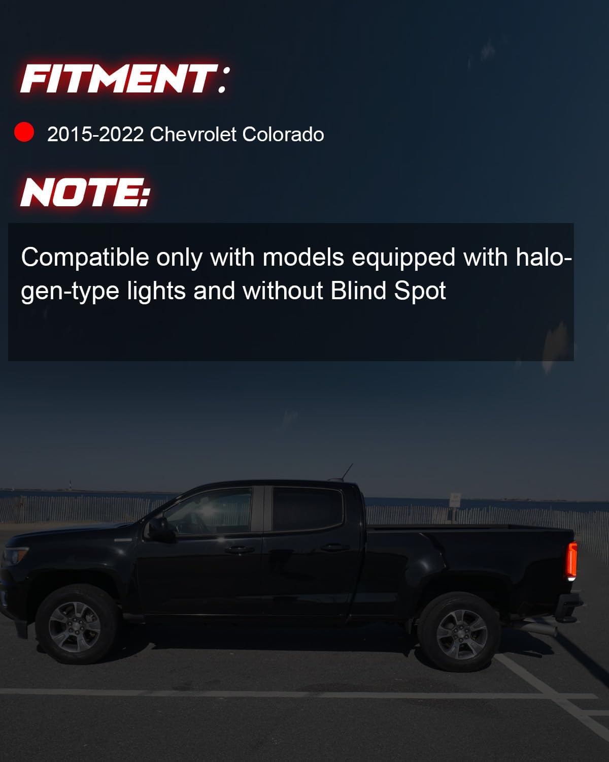 Full LED Tail Lights for Chevrolet Colorado 2015-2022 Rear Light Assembly, Running Lights,Turn Signals, Brake Lights, Reverse Lights, Driver & Passenger Side - Smoked