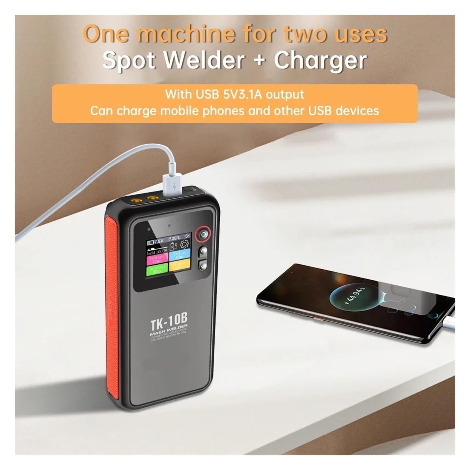Poste de Soudure, Soudeuse par points numérique à double impulsion, outil portable 5000 mAh for batterie 18650 DIY