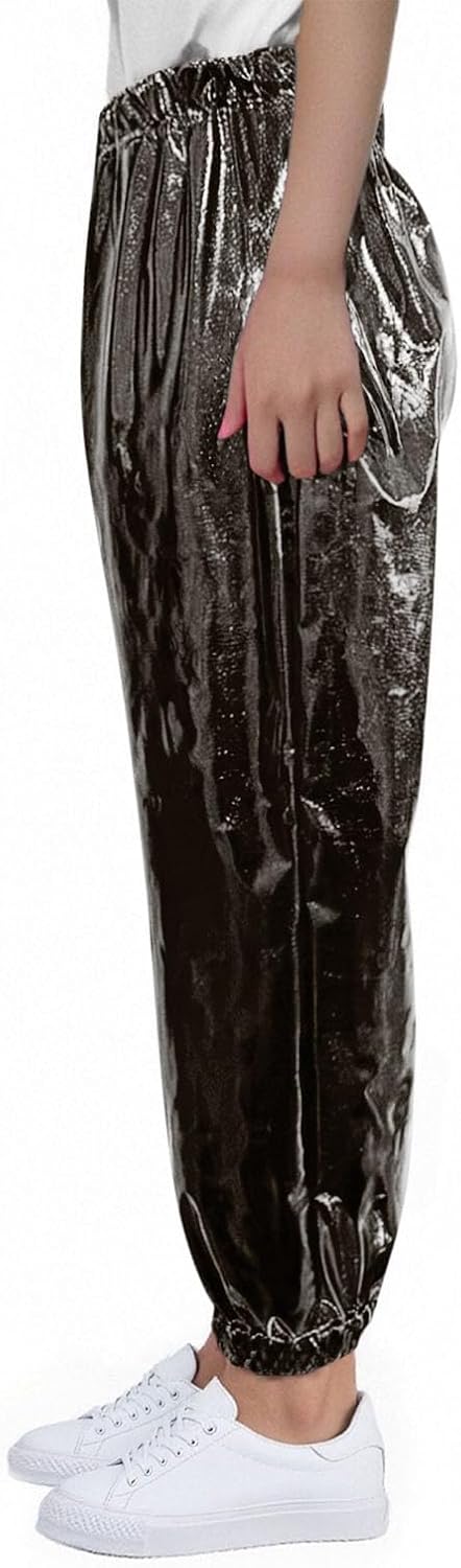 Jogger Pants for Girls Boys Casual Fashion Jazz Hip Hop Dance Performance Outfits Kids Glitter Party Joggers