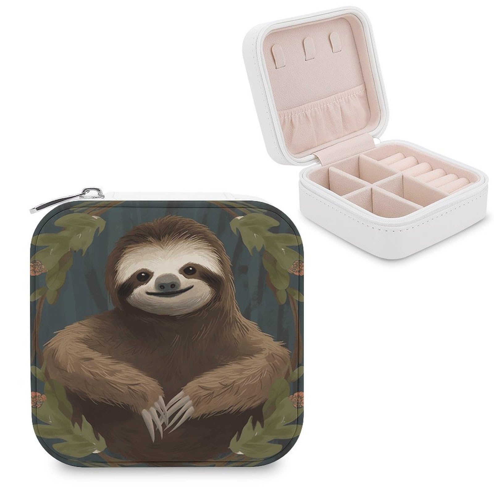 VstaDank Sloth Jewelry Box Beautiful Portable Ring Boxes Cute Large-Capacity Jewelry Case Jewelry Organizer for Mothers Gifts for Earrings Rings Hand Bracelet