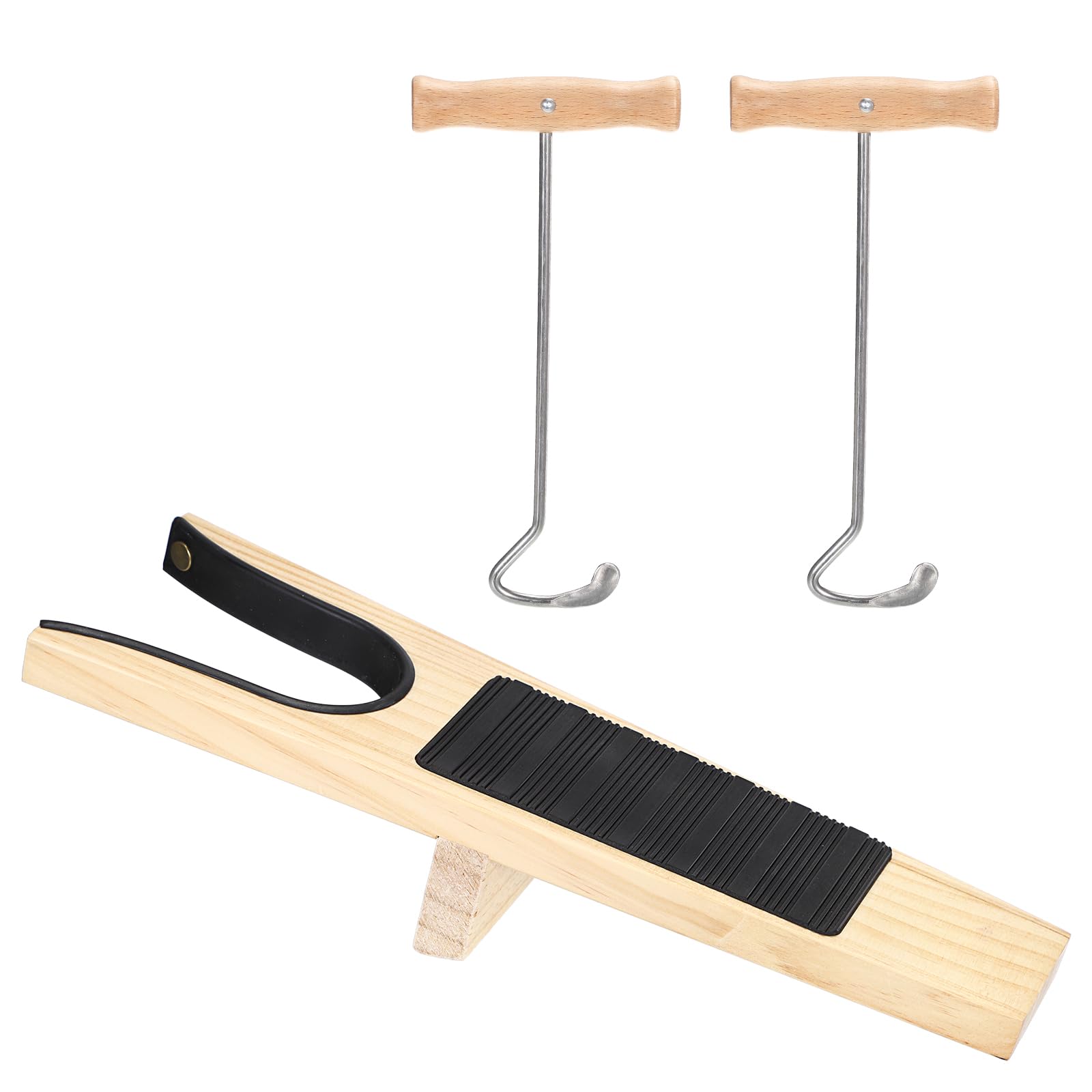 Boot Jack e 2 ganci per stivali Boot Buddy Welly Boot Remover con superficie in gomma antiscivolo per unisex donne uomini cowboy trampolieri per tutti i tipi di stivali e scarpe Dubbin per