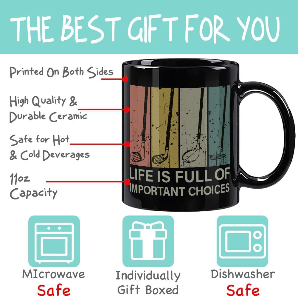 Life is Full of Important Choice Mug Golf Gifts for Dad 11OZ - Funny Golf Gift for Men, Husband - Golfer Gifts for Christmas Birthday - Image 3