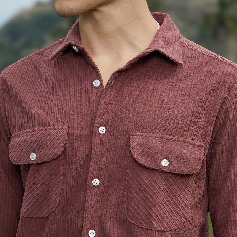 Image of CAHOOT Men's Shirt for Casual Wear | Spread Collar | Long Cuffed Sleeves | Button Closure | Shirt Crafted with Comfort Fit for Everyday Wear