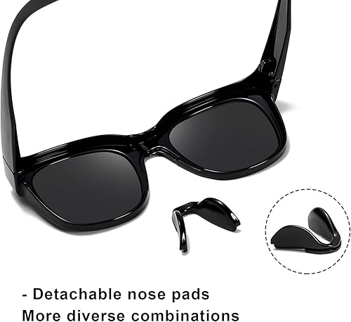 Miniatura 6 de TICHSYGIA Lentes de sol polarizados para hombres y mujeres, con marco cuadrado, con bloqueo UV