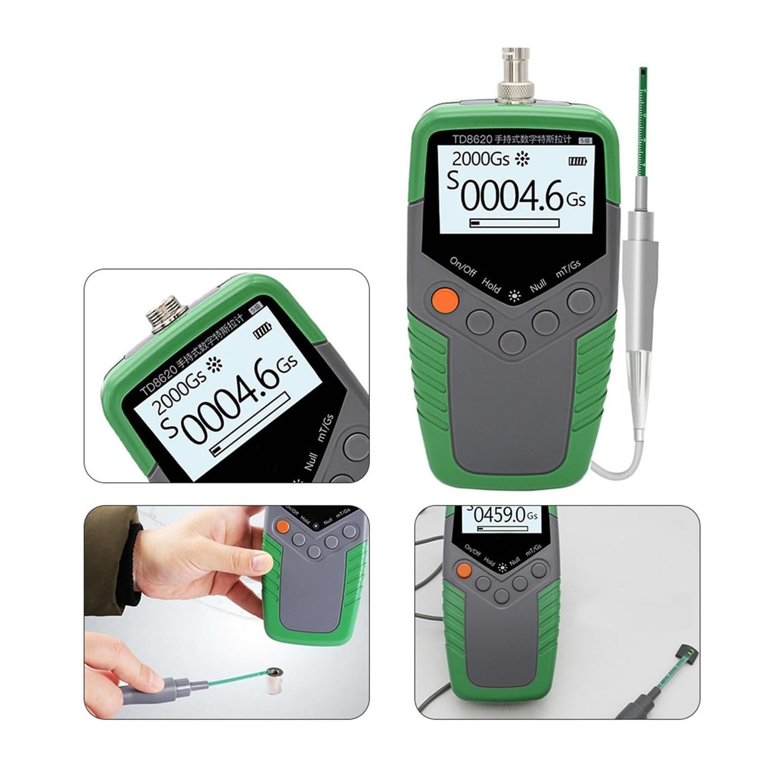 NURII Magnete Gaussmetro Digitale Portatile for misuratore 5% 4 cifre Strumento di misurazione ad Alta sensibilità 0-24000mT