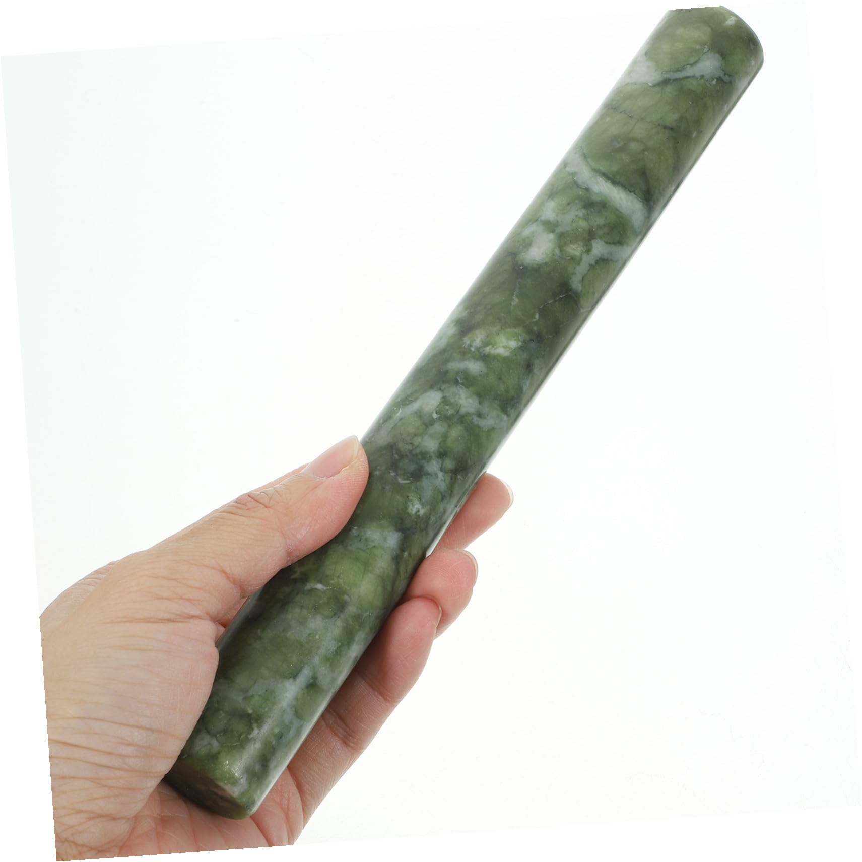 Rouleau à Pâtisserie Accessoire Cuisine Pâtisserie 2 Pièces en Jade Vert et Design Ergonomique Prise Confortable pour Pâte et Pâtes