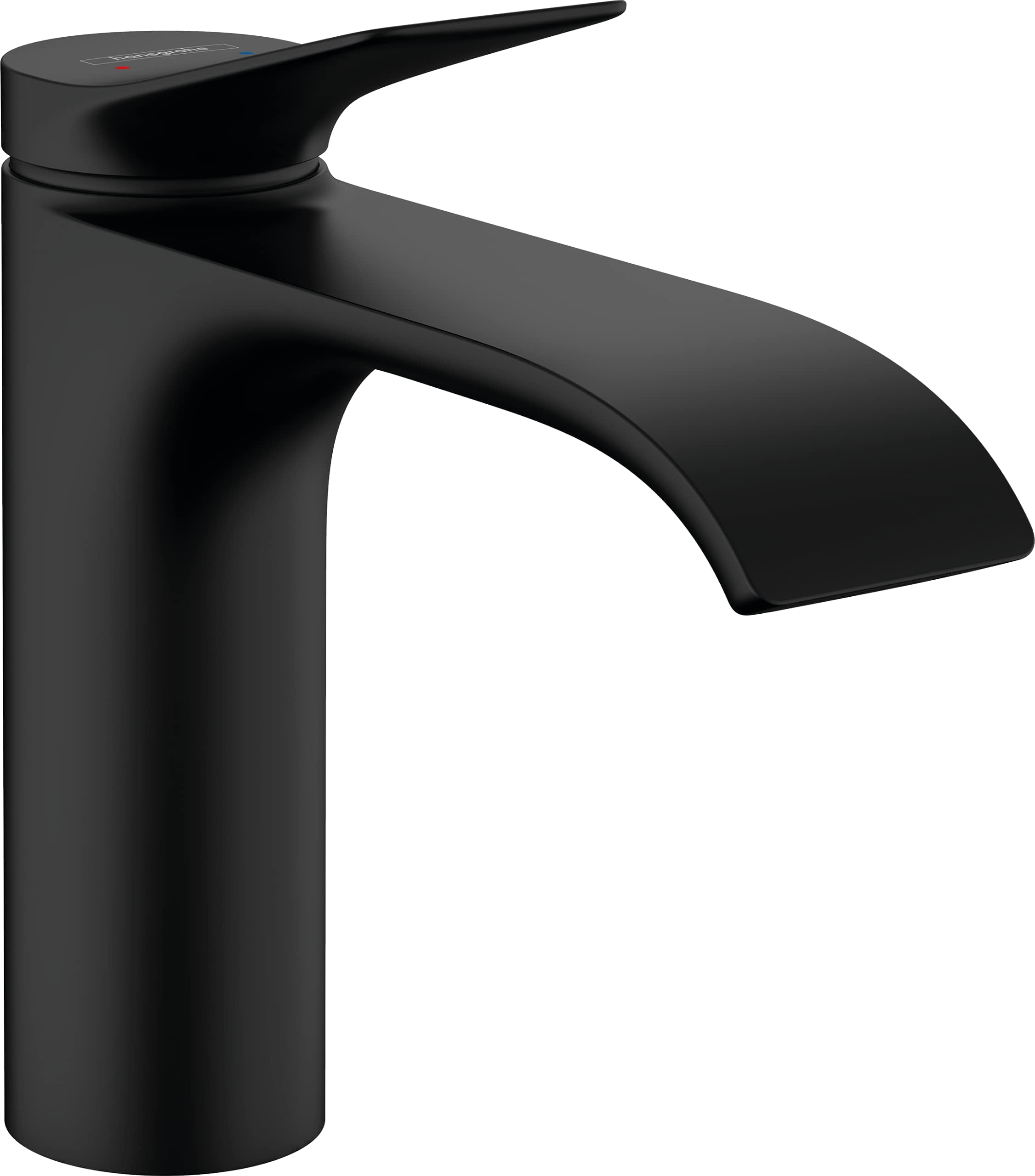 Vivenis Basin Mixer Tap 110 with pop-up waste set, matt black, 75020670