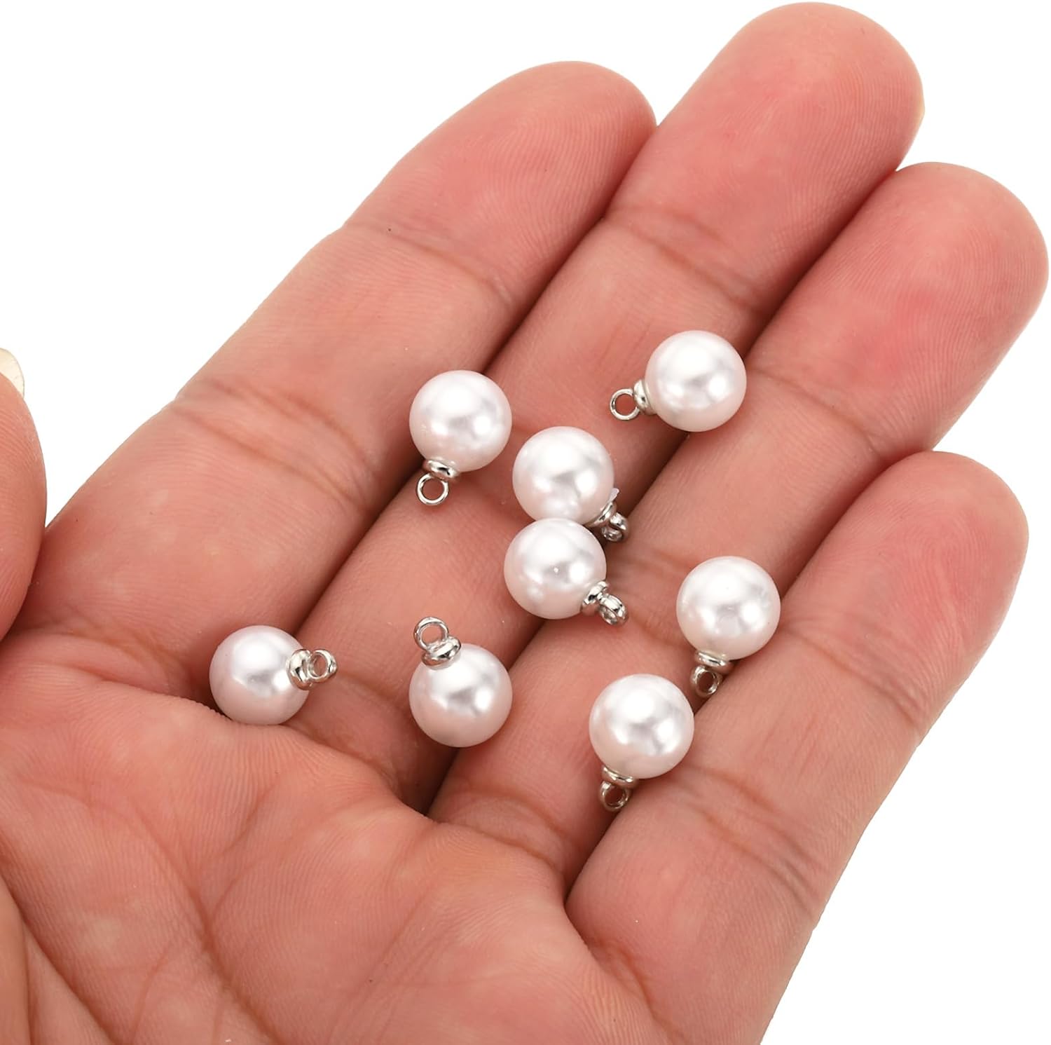 PATIKIL Pearl Charm, 100pcs Pearl Beads Faux Pearl Pendant Charm DIY for Jewelry Making Bracelets Earrings Necklace Crafts - Image 3