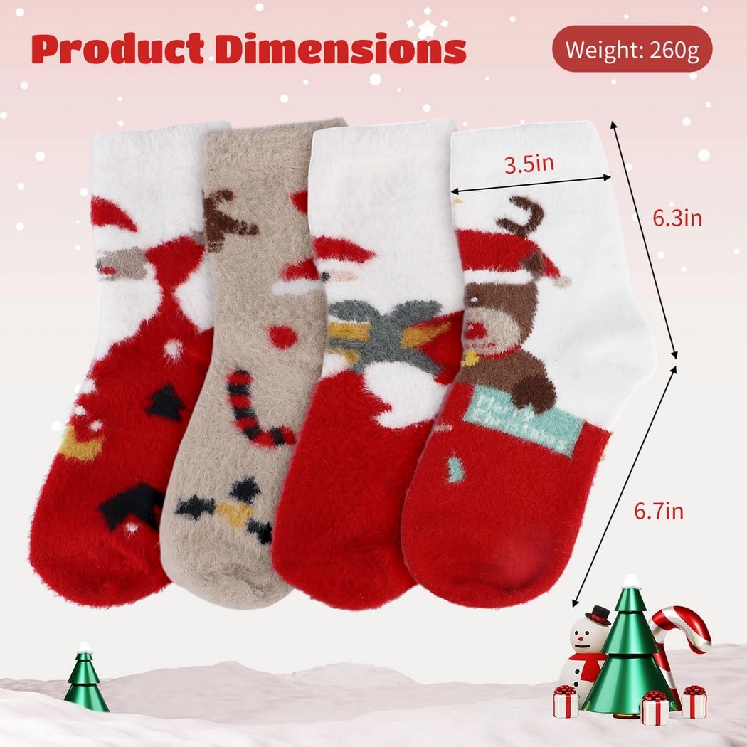Warme Fleece-Weihnachtssocken, dick, gemütlich und bunt, ideal als Urlaubsgeschenk, 8 Stück
