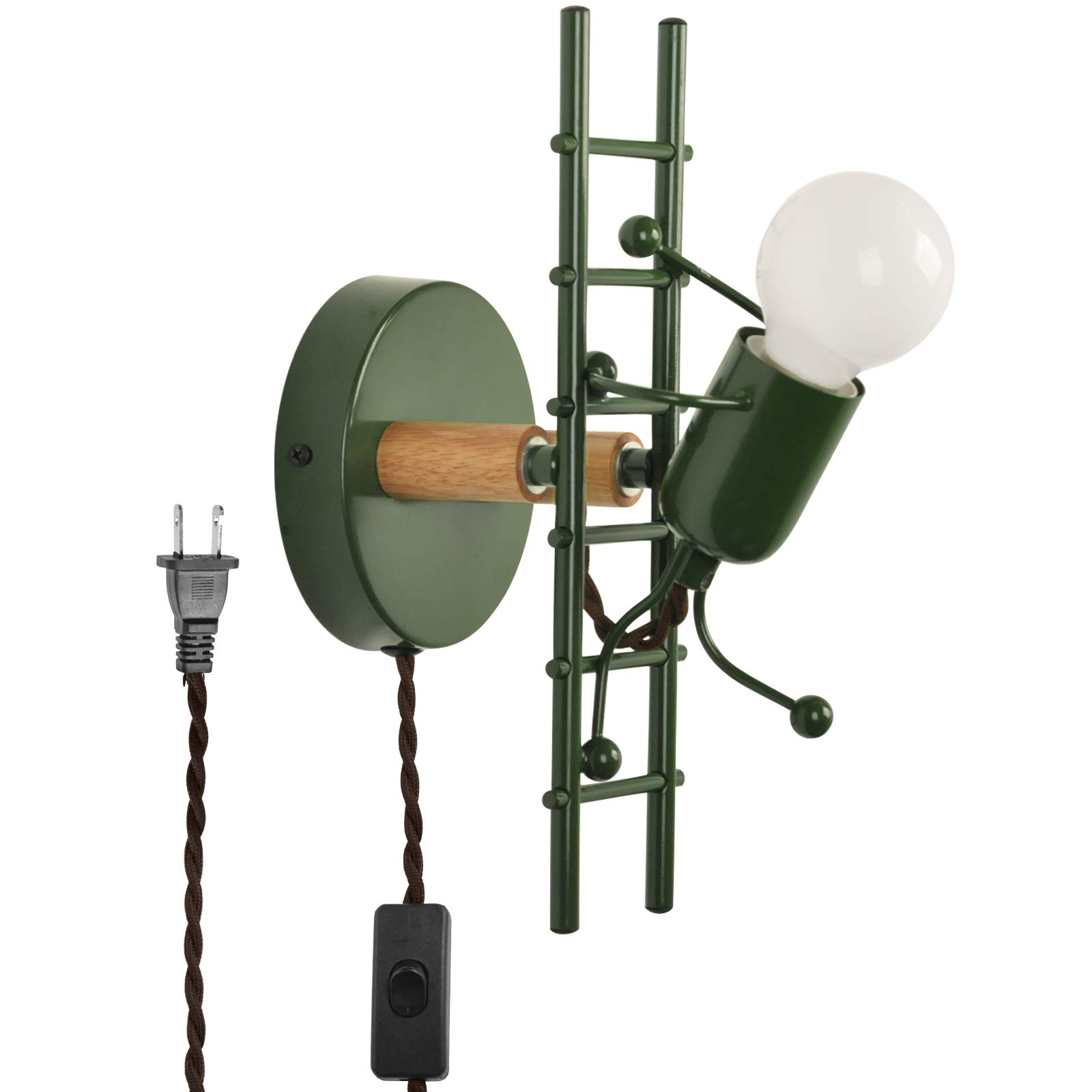 Buy LUSTORM 1 Wall Lamp Sconce Decorative for Living Room, Modern Green