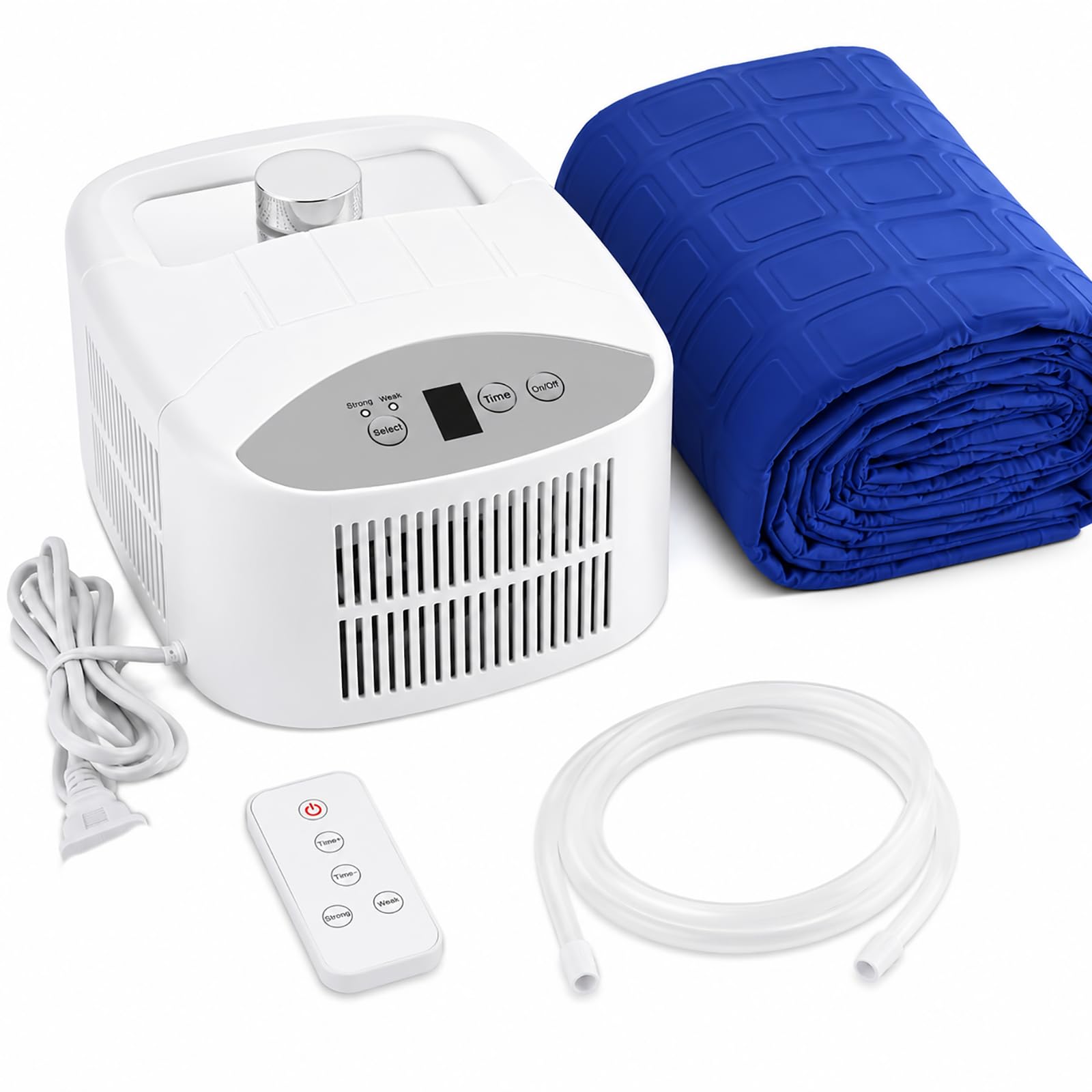 Elektryczny koc chłodzący z 12-godzinnym timerem i schładzaniem do 3-8 ℃ | System chłodzony wodą o mocy 130 W, zbiornik 200 ml, do użytku z systemem chłodzenia łóżka i chłodziarki(160cm*140cm)