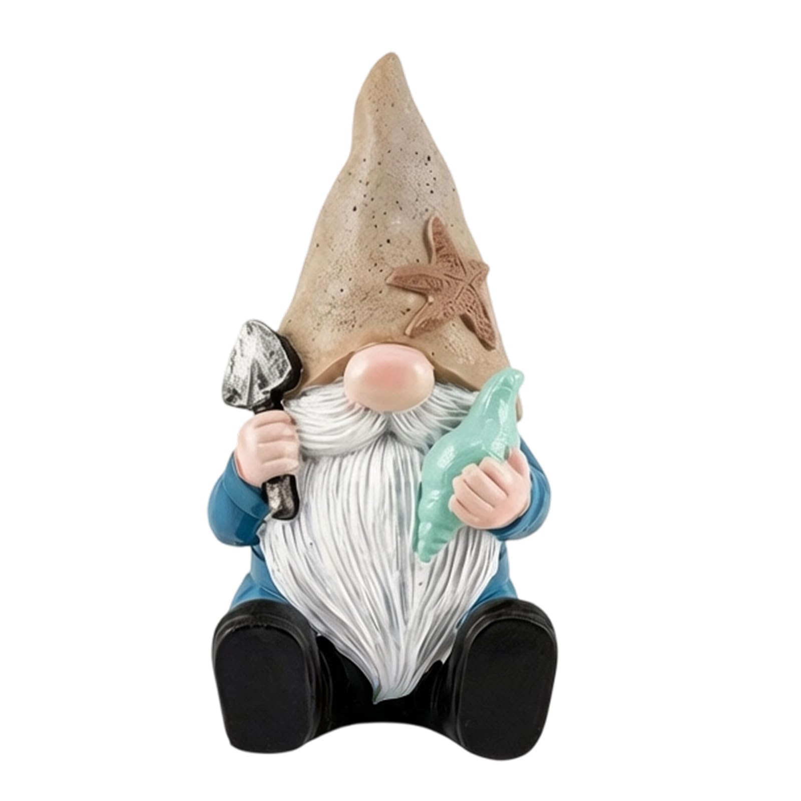 Limtula Marine Themed Resin Dwarf Figurine Resin Dwarf Sculpture Ornament for Desktop Windowsill Display Cowrie Decoration