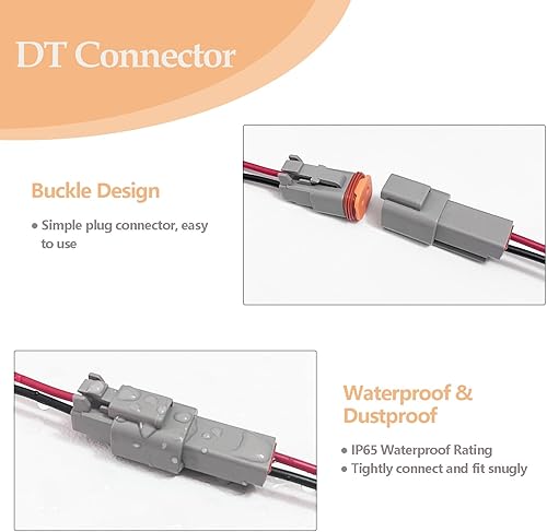 Miniatura 9 de Kit de conectores eléctricos impermeables de 2 pines, enchufe HID, conector de cable automotriz marino para automóvil, camión, barco (paquete de 10)