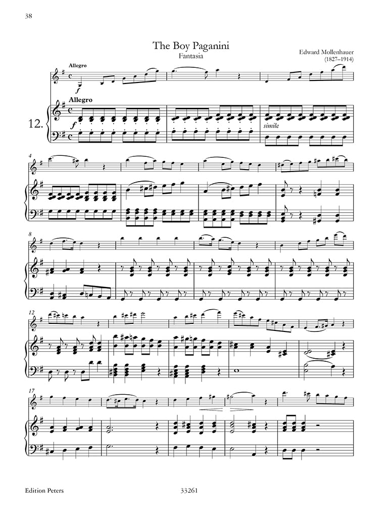 Piccolo Paganini: 30 Intermediate Recital Pieces for Violin and Piano, Conductor Score & Parts (2)