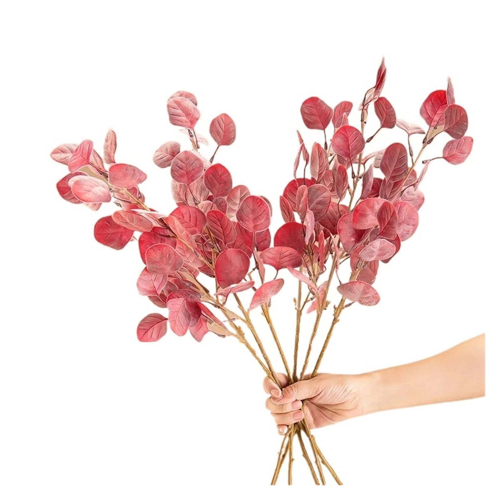 Casetlong 5Pcs Simulation Flower Home Decor Artificial Wedding Floral Arrangement Party Table Layout(Red)