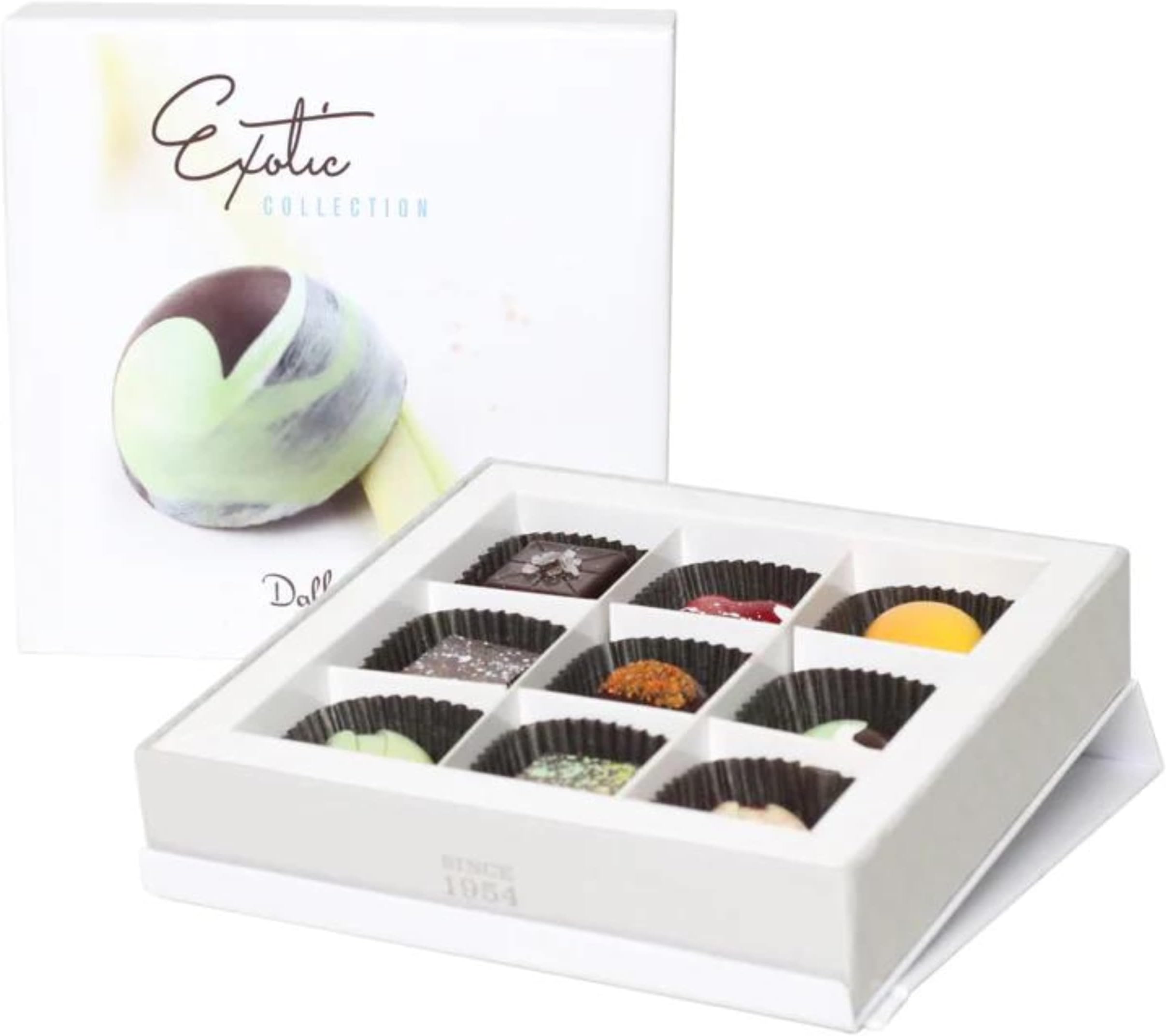 - Exotic Gourmet Chocolate Gift Box - Assorted Chocolate Flavors | Gift Ready, Birthday Gift | 9 Pieces