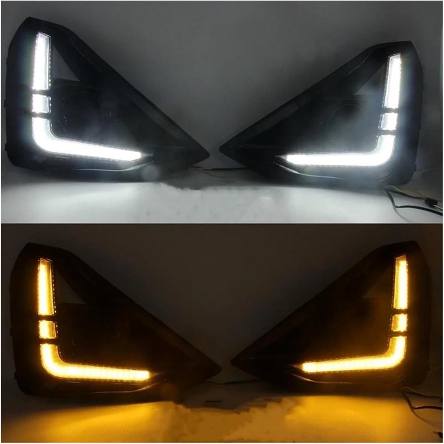 for Isuzu for D-Max 2023 2024 Dynamic Turn Signal Car Drl Daytime Running Light Fog Lamp White+Yellow Light-A38G Mirror Indicator Light
