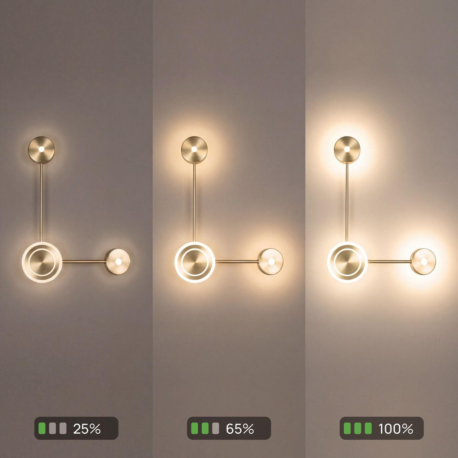 Lampada da parete a LED in alluminio dorato per soggiorno camera da letto sala da pranzo e corridoio H: 44 cm 3000 K bianco caldo dimmerabile elegante antiabbagliante applique a luce indiretta MORSAU