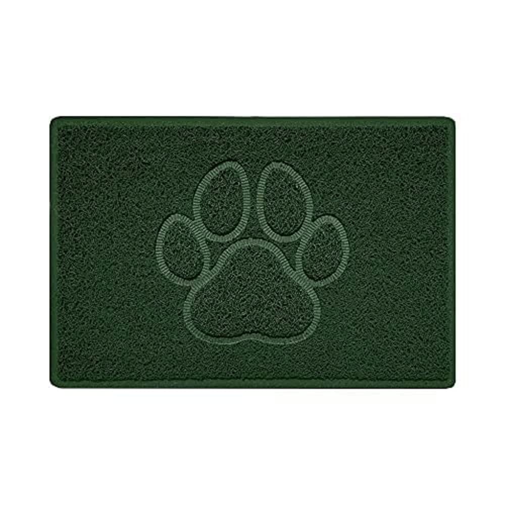 Rackhams Green "Paw Print" Embossed Loofah Textured Spaghetti Door Mat - 60Cm X 40Cm - Yes (Suitable For Indoors)