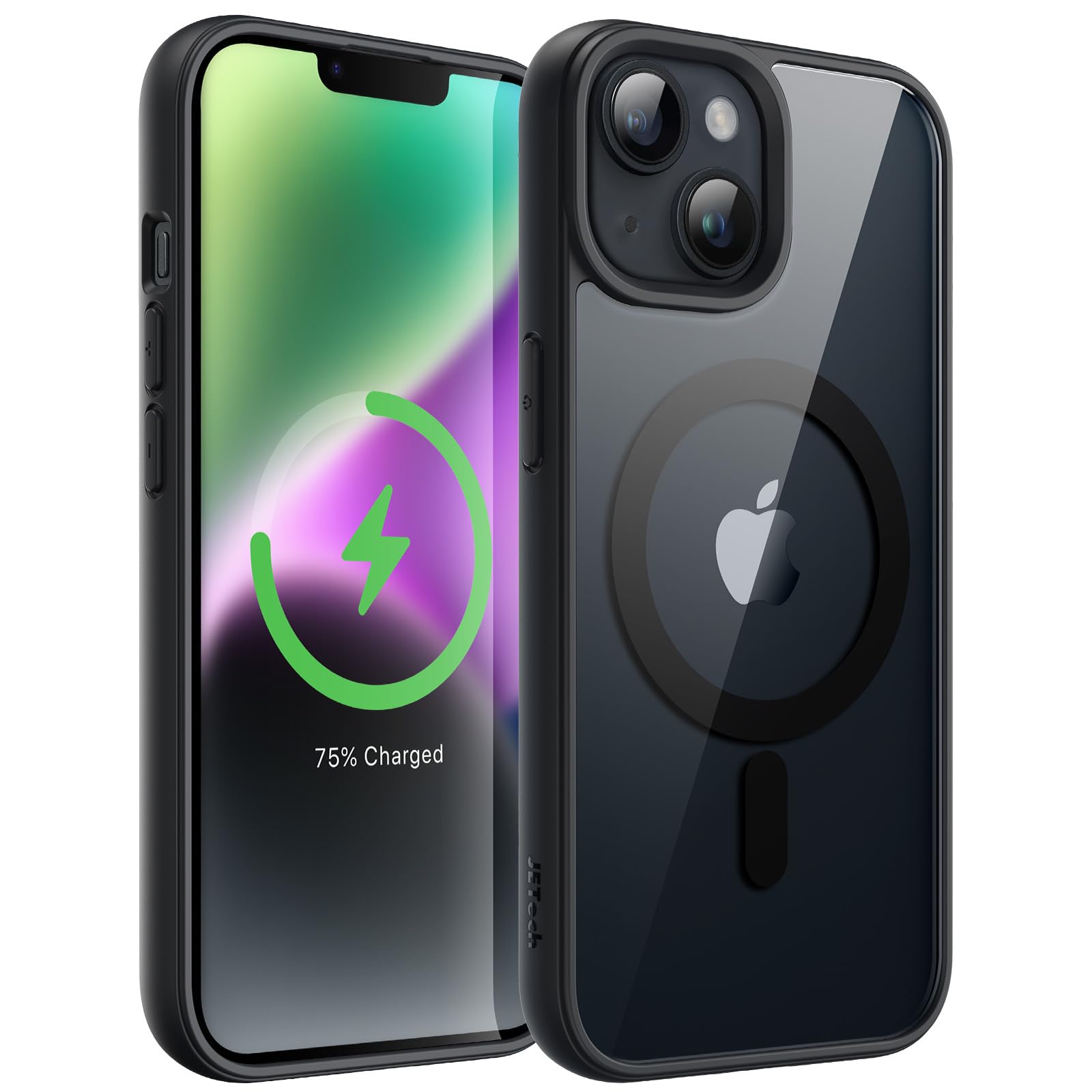 JETech Magnetic Case for iPhone 14 6.1-Inch Compatible with MagSafe, Shockproof Phone Bumper Cover, Solid Color Matte TPU Frame, Anti-Scratch Clear