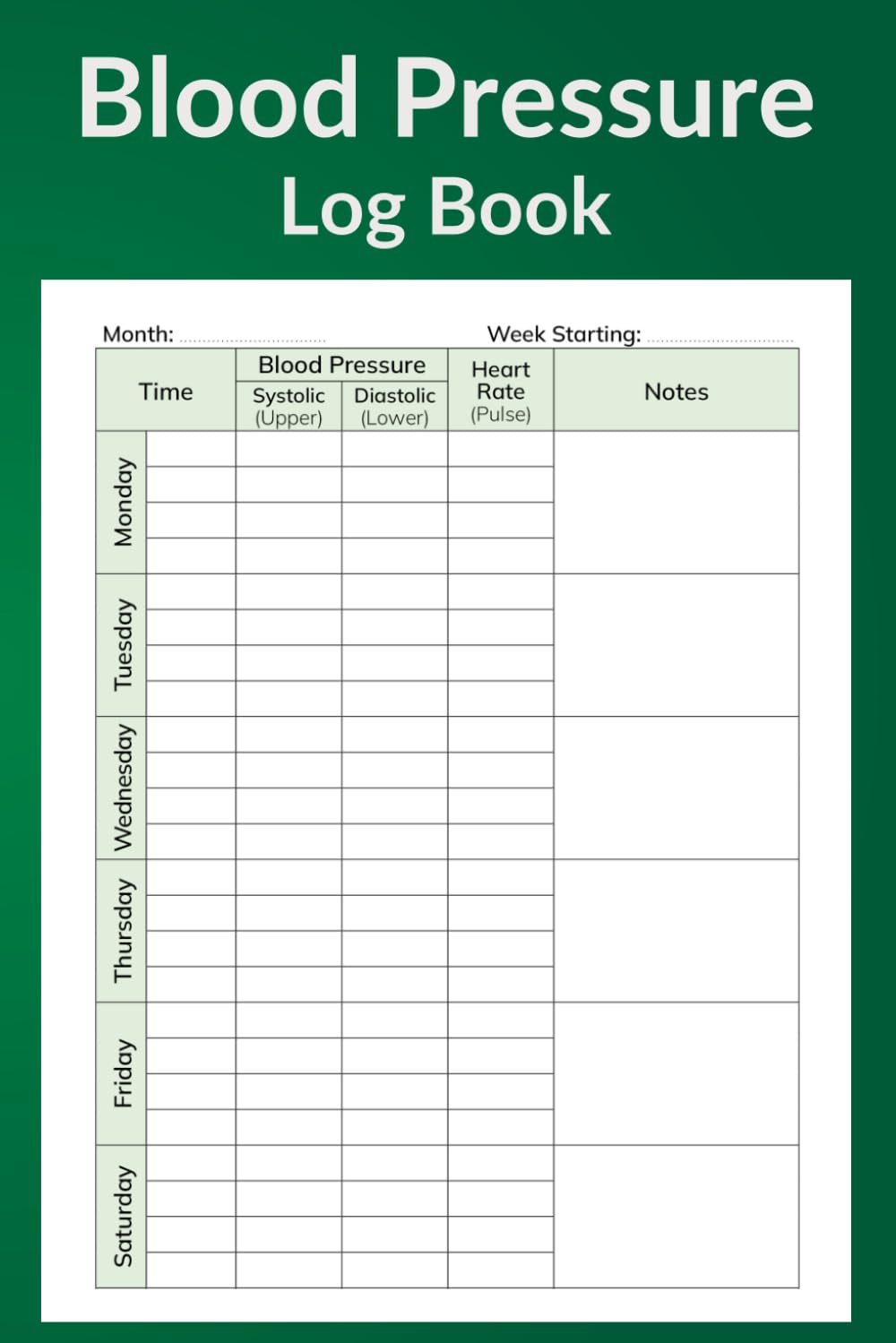 Heart Foundation Blood Pressure Record Chart Blood Pressure Record