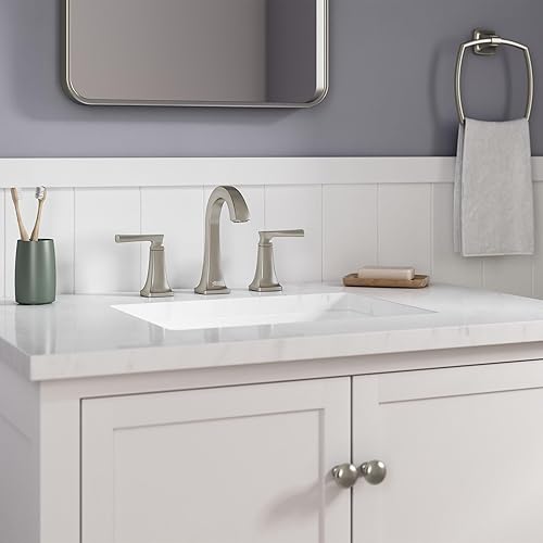 Miniatura 4 de American Standard 7426801.295, Belmeade - Grifo de baño de dos manijas de 8 pulgadas, níquel cepillado