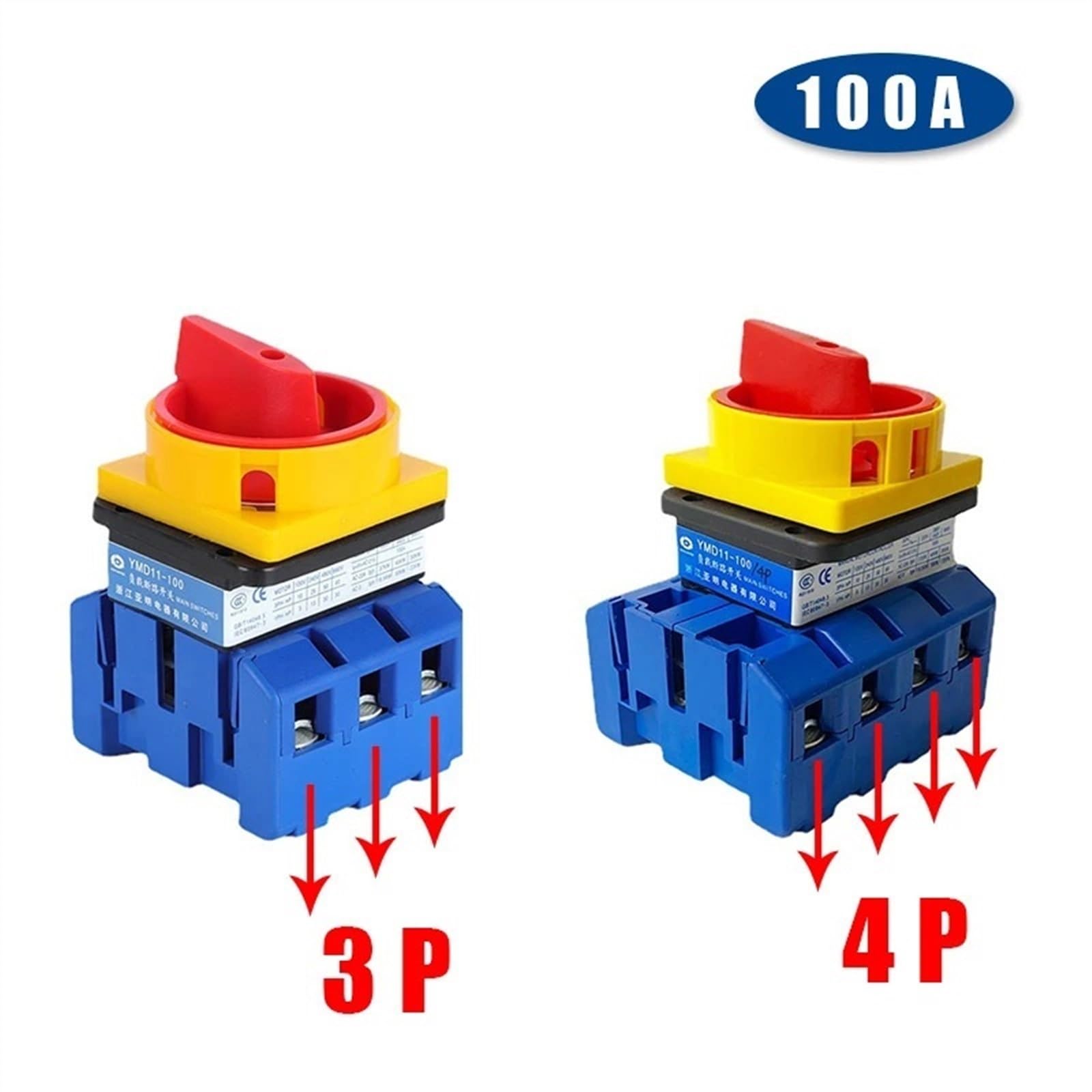 YMD11-100A 3P 4P interruptor aislador de proveedor profesional desconexión de CC interruptor de leva giratorio ON-OFF LW30-100(100A 3P)