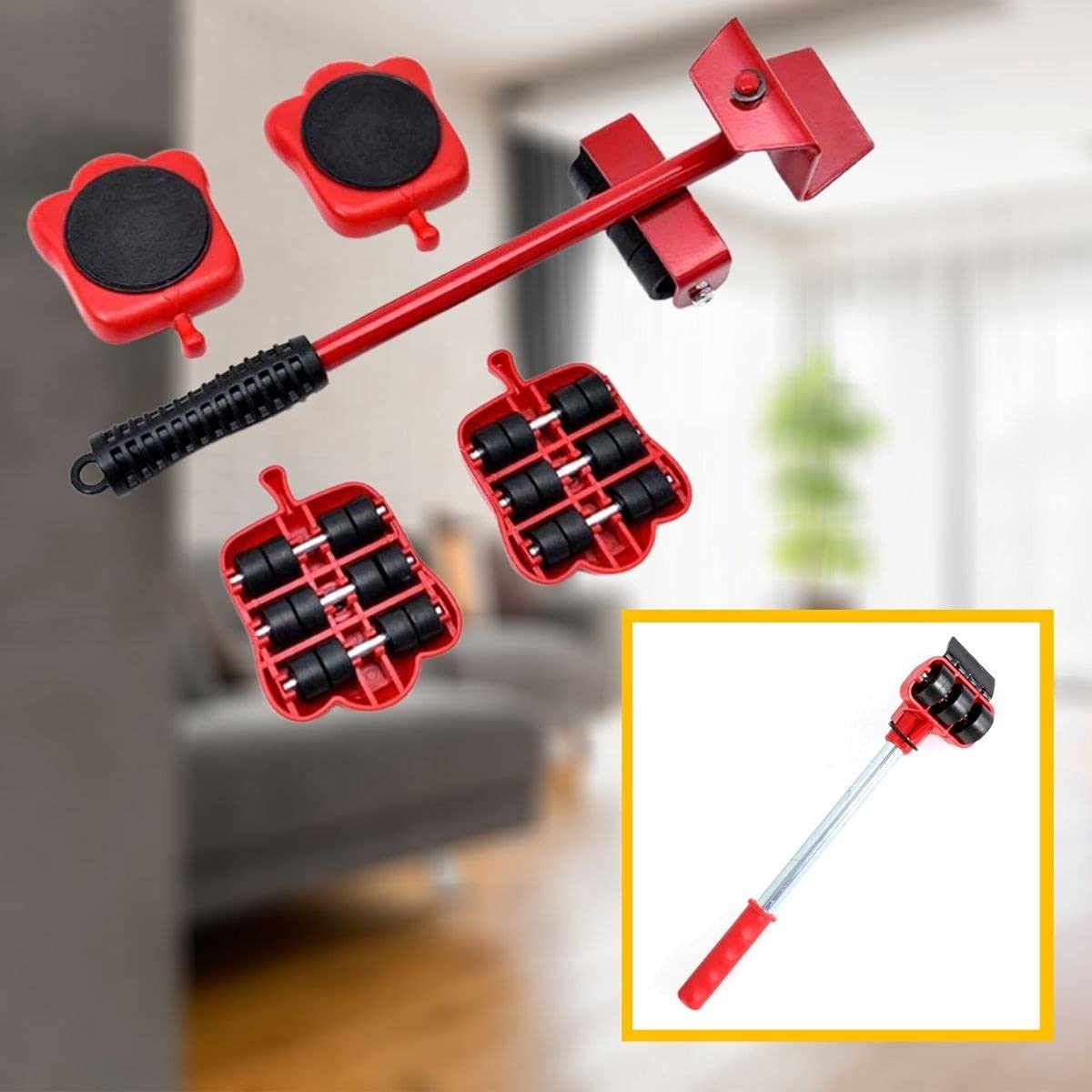 BUFFER® Tekerlekli Basit Pratik Ağır Beyaz Eşya Kanepe Koltuk Taşıma Kaydırma Aleti Aparatı Seti, Akıllı Mobilya Kaldırıcı