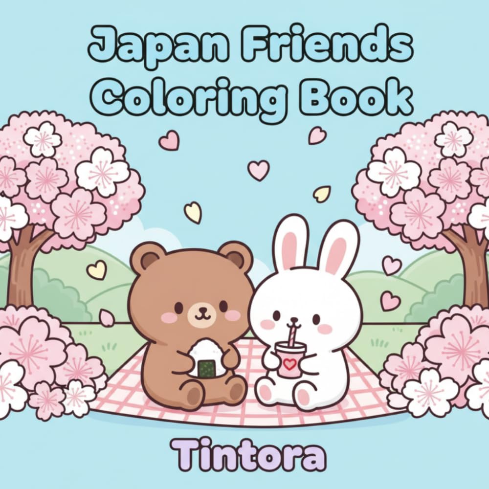Japan Friends Coloring Book: Cozy & Cute Kawaii Animal Coloring Book with Sakura, Picnic Scenes, and Relaxing Japanese-Inspired Pages for Kids & Adults