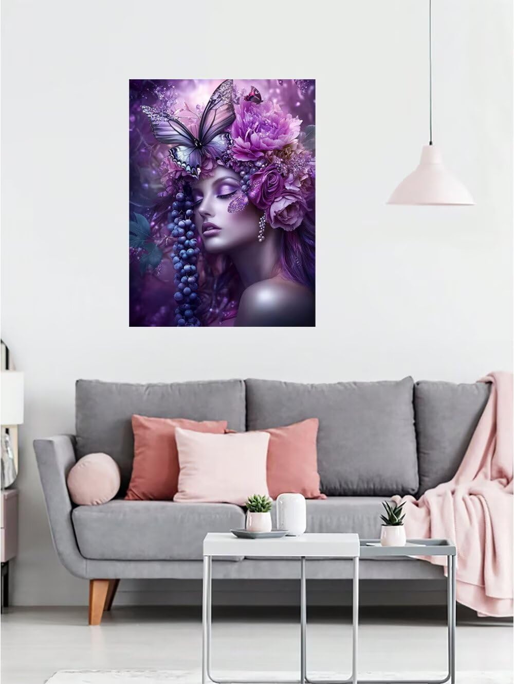 5D Diamond Painting Adulti Dea Rotondo Diamond Painting Kit 70x95cm a-2901 | Mariposa Diamond Painting Kit Completo, Dimensioni Diamantini Crystal Art, Hobby Creativi Adulti Decorazioni da Parete e Casa