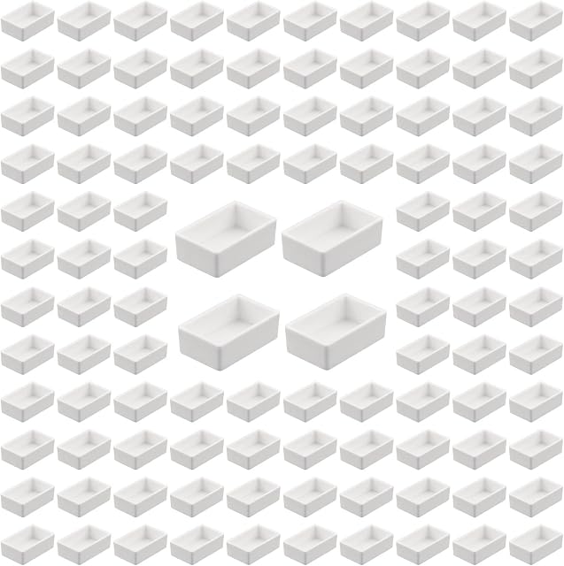 WANDIC Empty Watercolour Paint Pans, 100 PCS White Full Pans for DIY Watercolor Oils