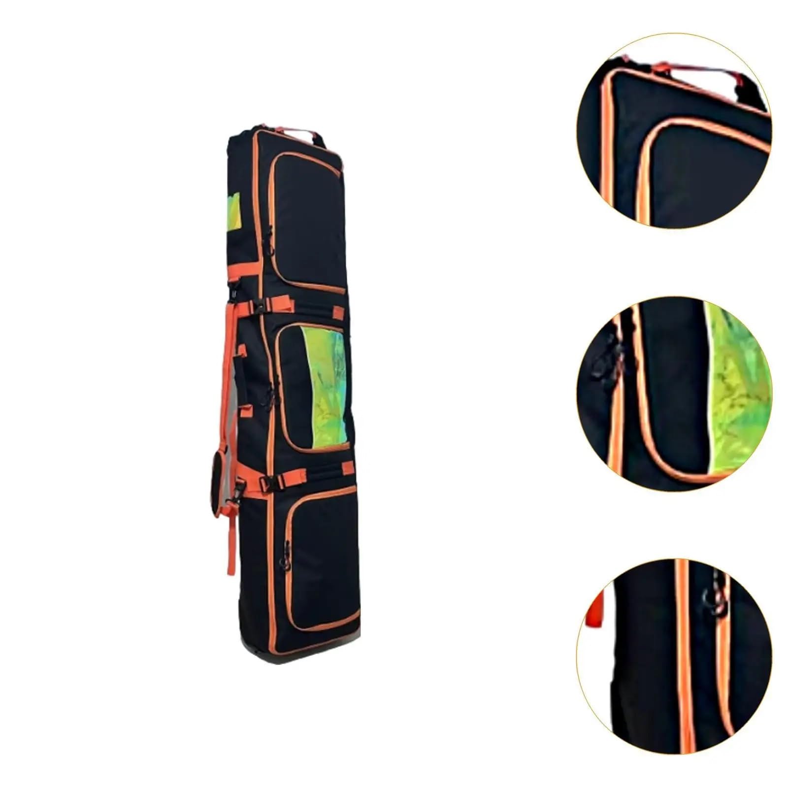 Skitasche Skitasche, Snowboardtasche mit Rollen, längenverstellbar, mit Griff für Flugreisen Ski Board Bag(Black Blue)